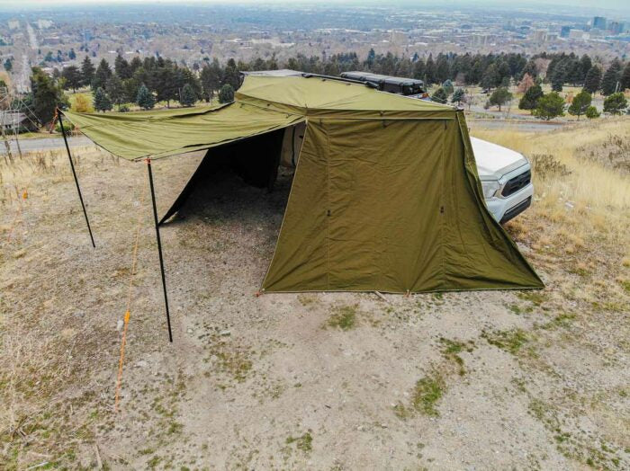 180° COMPACT PEREGRINE AWNING WALL WITH LIGHT SUPPRESSION TECHNOLOGY - BaseCamp Provisions