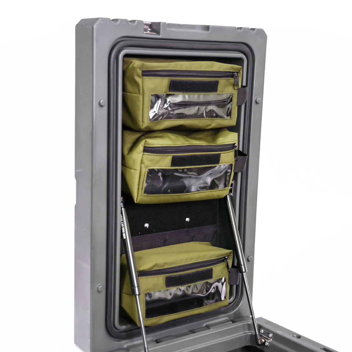 Up-Cycled 90L Organizing Kit Panel + Three Pouches (Fits 90L Lid) - BaseCamp Provisions