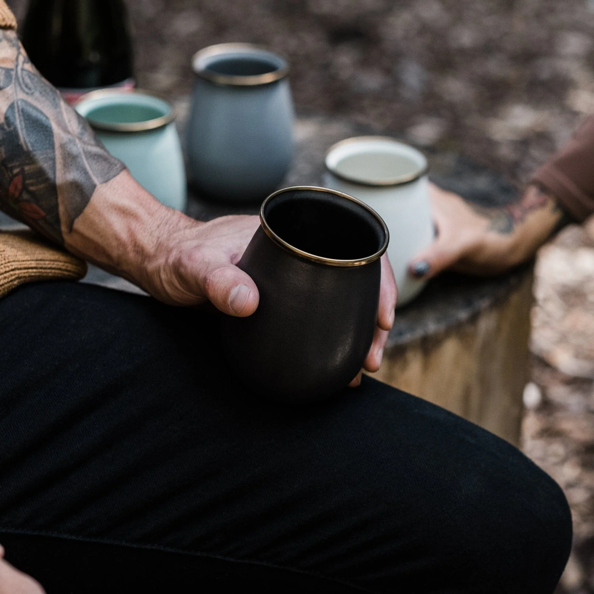 Enamel Tumbler Set - Charcoal - BaseCamp Provisions