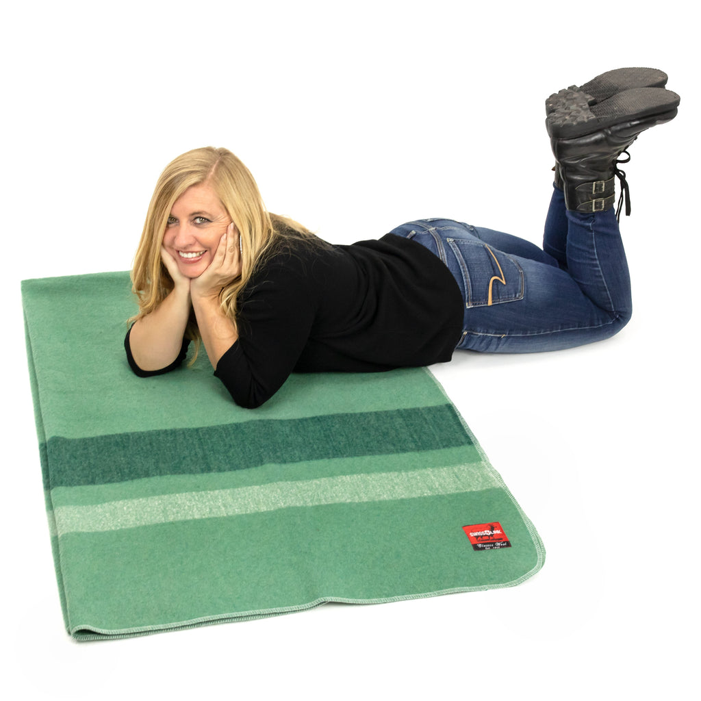 Sage Green Classic Wool Blanket - BaseCamp Provisions