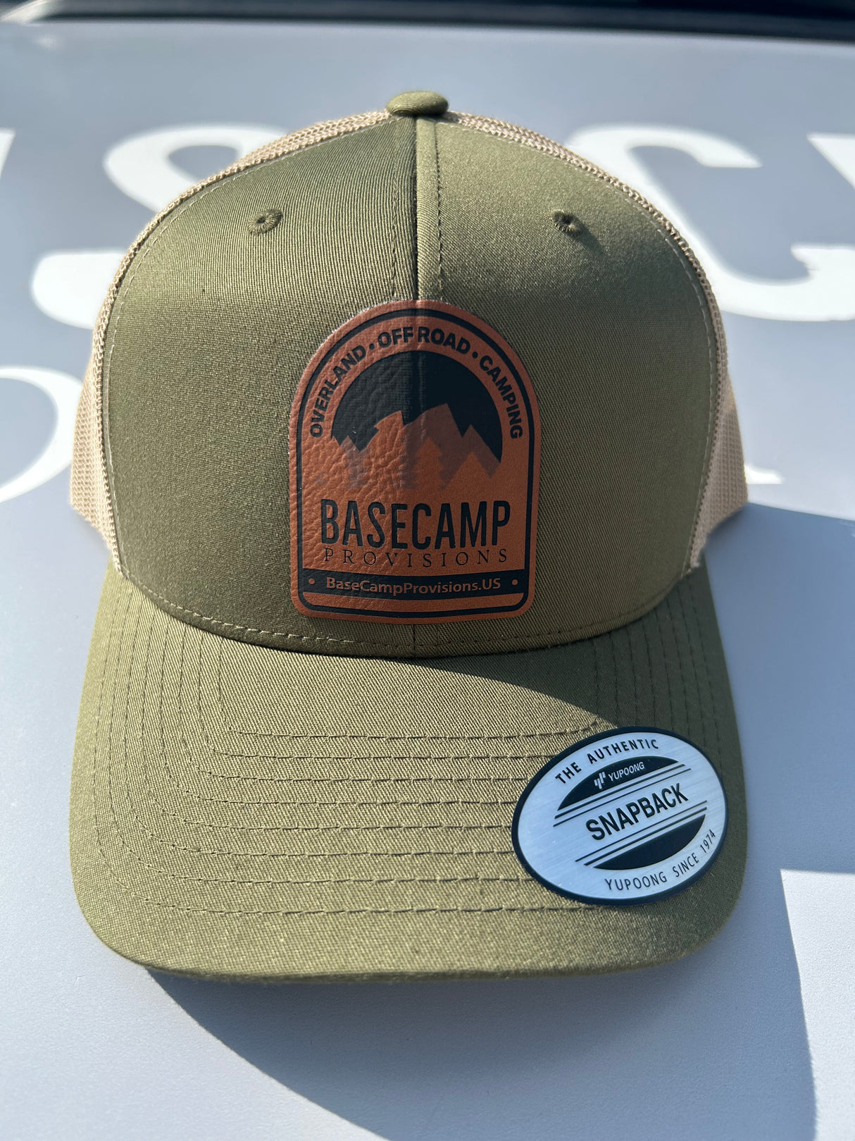 BaseCamp Provisions Leather Patch Hat - BaseCamp Provisions