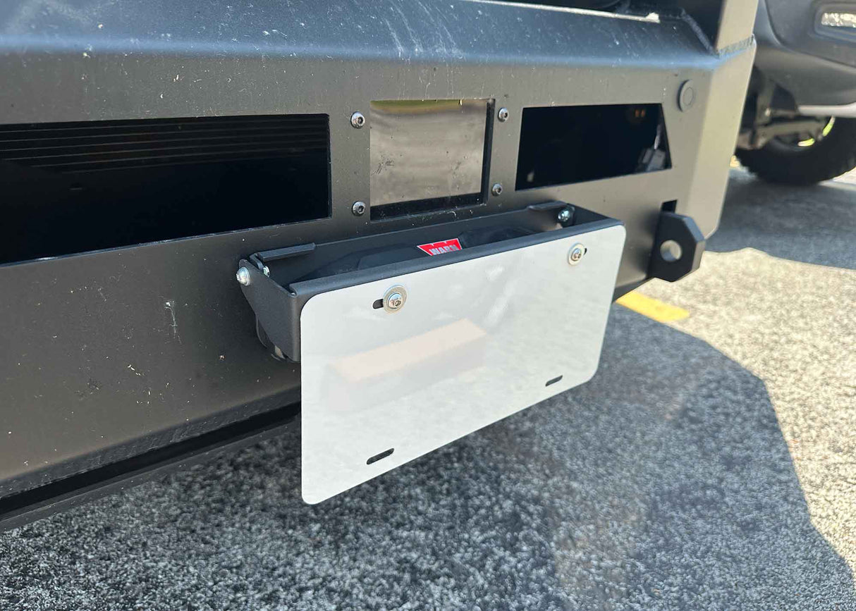 Flip Up Front License Plate Holder - Hawse Fairlead - BaseCamp Provisions