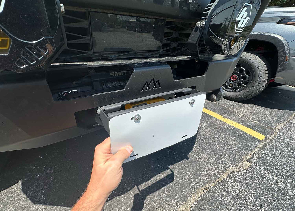 Flip Up Front License Plate Holder - Hawse Fairlead - BaseCamp Provisions