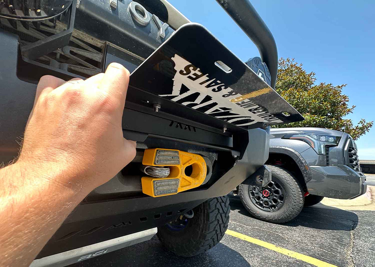 Flip Up Front License Plate Holder - Hawse Fairlead - BaseCamp Provisions