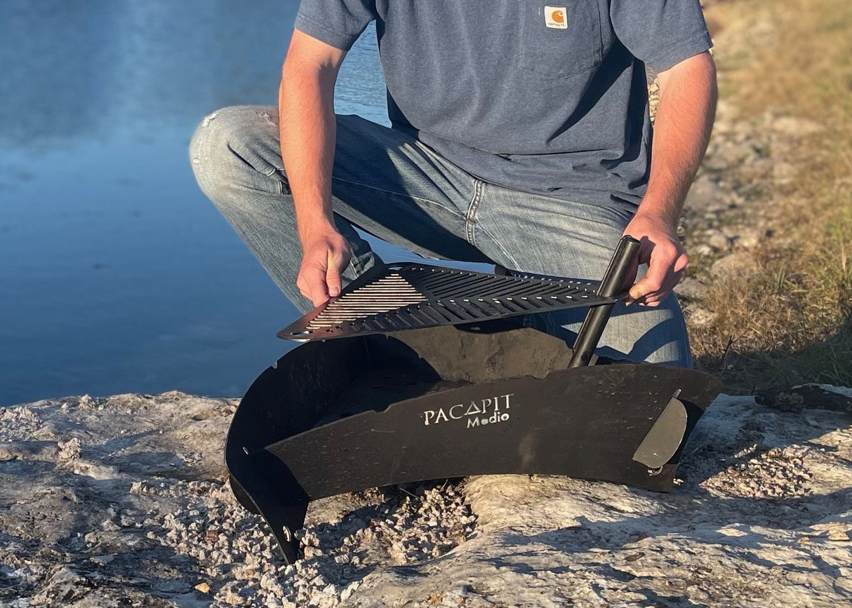 Medio Fire Pit with Grill Kit - by PacAPit - BaseCamp Provisions