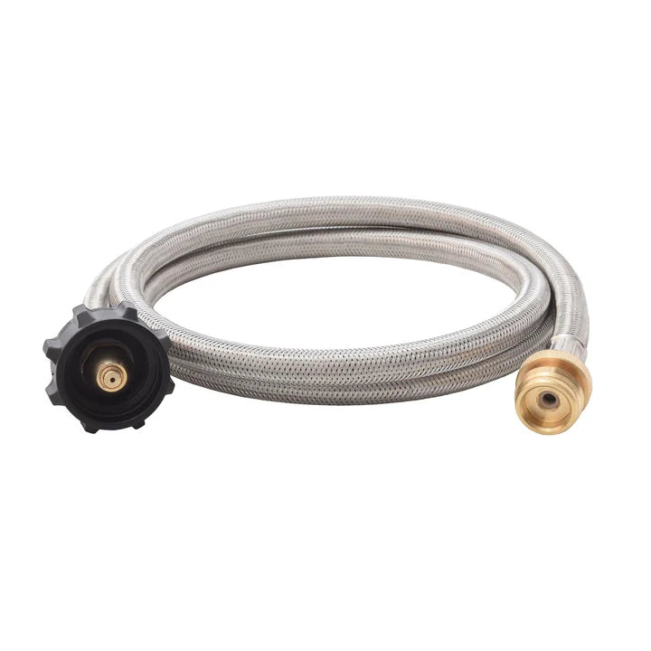 Flame King 5 FT QCC to CGA600 Male Connection-Steel Braided Hose - BaseCamp Provisions