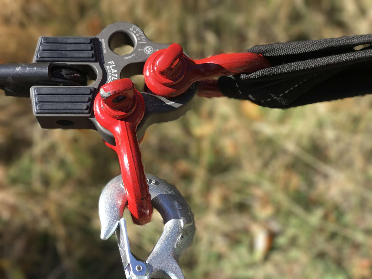 Winch Line Shackle Mount Foldable Flatlink Multimount Red Factor 55 - BaseCamp Provisions