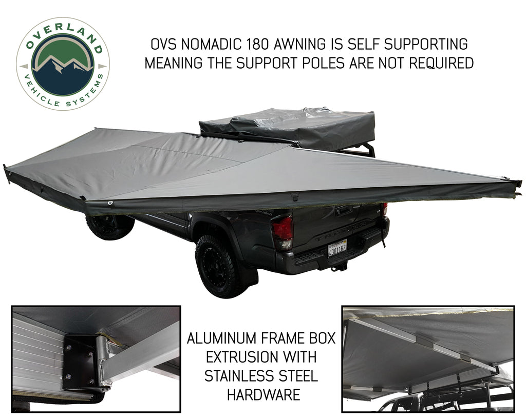 Overland Vehicle Systems 19609907 OVS Nomadic Awning 180 - Dark Gray Cover With Black Cover Universal - BaseCamp Provisions