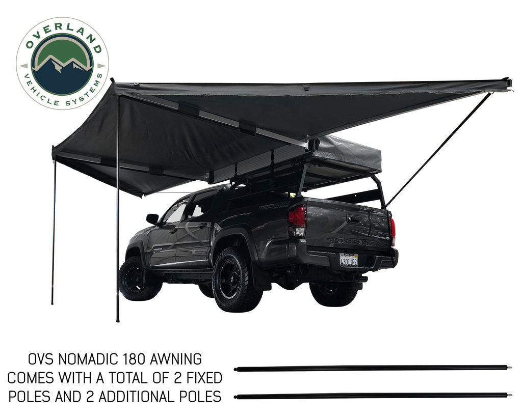 Overland Vehicle Systems 19609907 OVS Nomadic Awning 180 - Dark Gray Cover With Black Cover Universal - BaseCamp Provisions