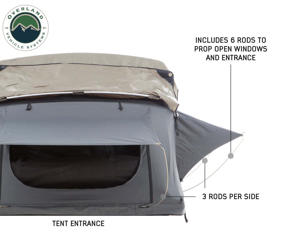 Overland Vehicle Systems 18139936 Nomadic 3 Extended Roof Top Tent in Dark Gray - BaseCamp Provisions