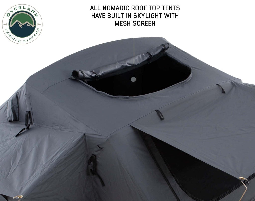 Overland Vehicle Systems 18139936 Nomadic 3 Extended Roof Top Tent in Dark Gray - BaseCamp Provisions