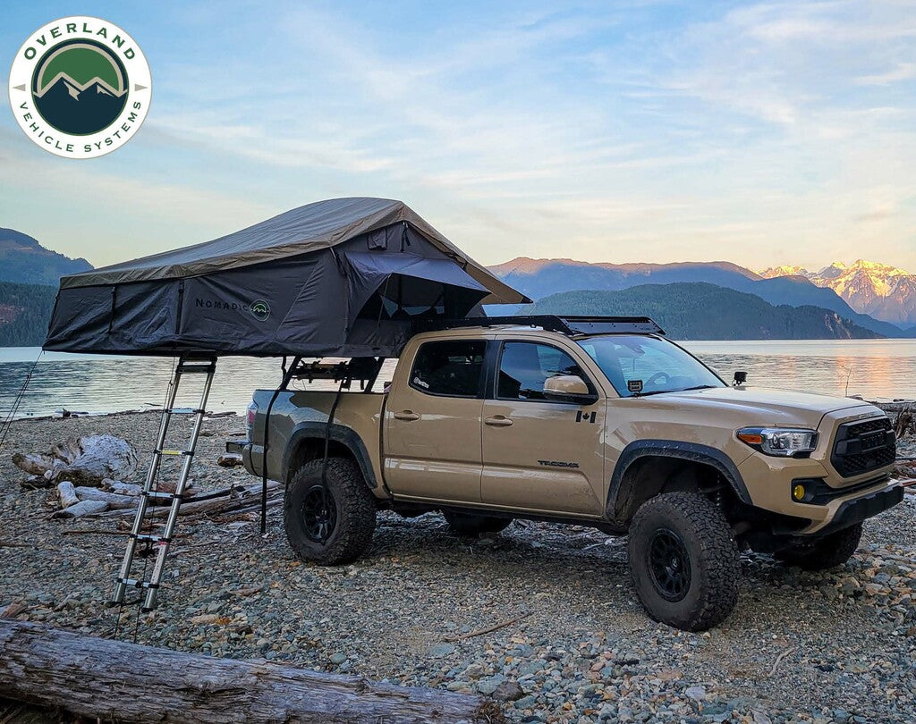 Overland Vehicle Systems 18139936 Nomadic 3 Extended Roof Top Tent in Dark Gray - BaseCamp Provisions