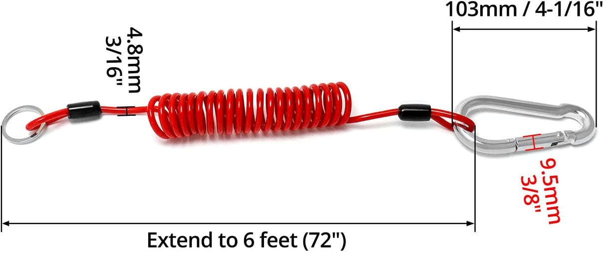 6 Ft Breakaway Trailer Cable,Trailer Brake Safety Cable Spring Towing Coiled Wire, for RV Trailer Emergency - BaseCamp Provisions