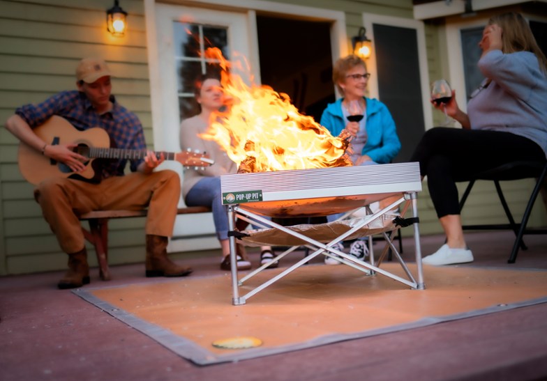 POP-UP FIRE PIT - With Heat Shield - BaseCamp Provisions