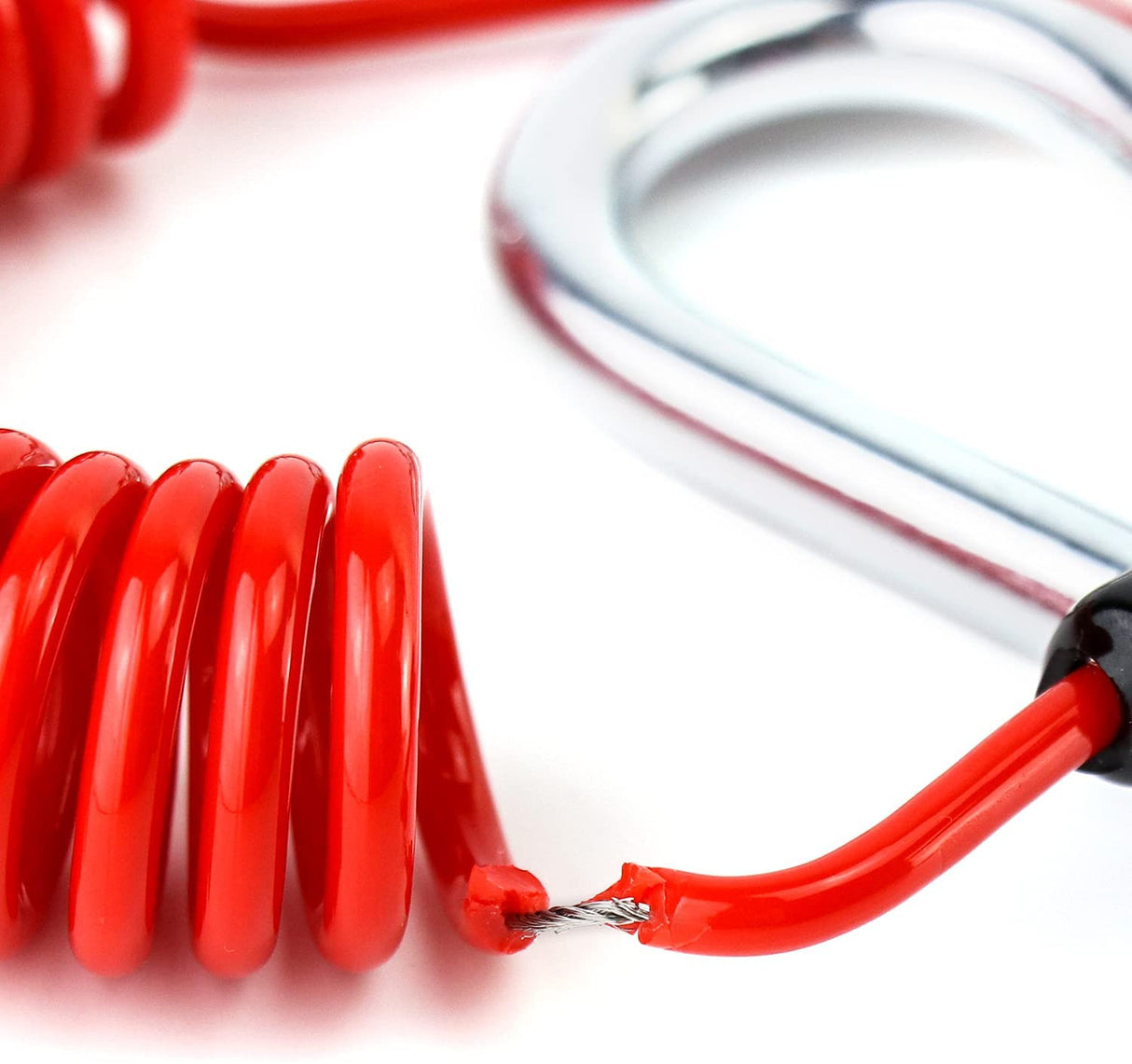 6 Ft Breakaway Trailer Cable,Trailer Brake Safety Cable Spring Towing Coiled Wire, for RV Trailer Emergency - BaseCamp Provisions