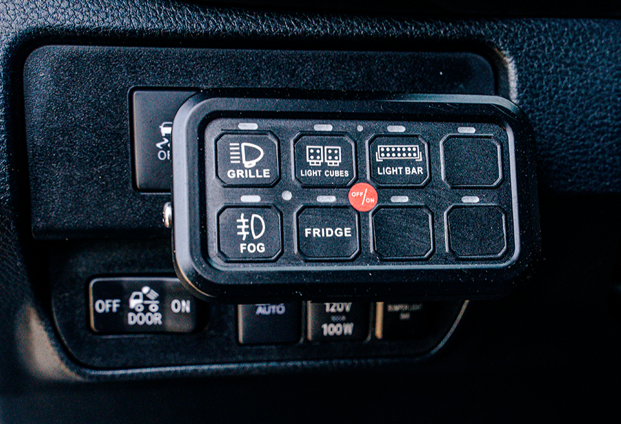 Vehicle Accessory 8 Switch Control System (Blue Backlighting) - BaseCamp Provisions