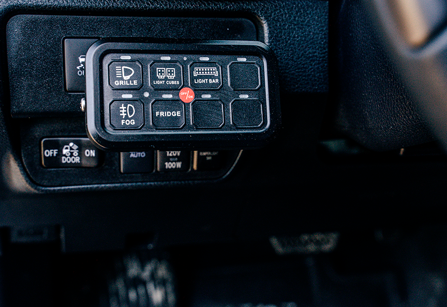 Vehicle Accessory 8 Switch Control System (Blue Backlighting) - BaseCamp Provisions
