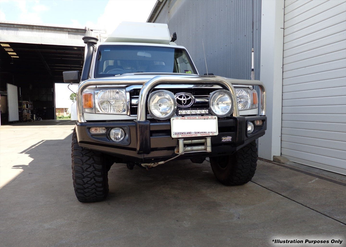 DOBINSONS BULL BAR SS LOOP DELUXE FOR TOYOTA LAND CRUISER 76, 78, 79 SERIES 2007-2016 NARROW CHASSIS - BU59-3656 - BaseCamp Provisions