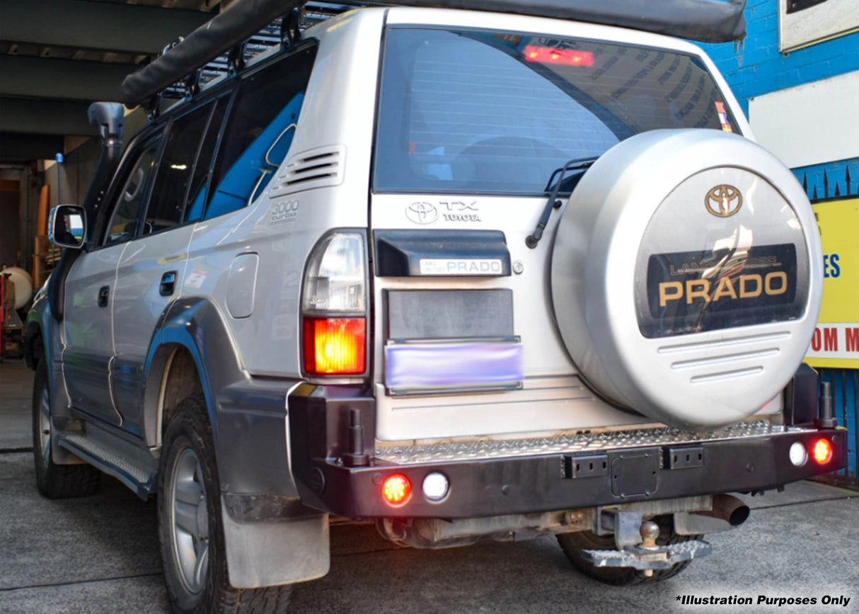 REAR BAR FORD RANGER PX 2011+ WITH SINGLE WHEEL CARRIER & DUAL JERRY CAN HOLDER (BW80-4140) - BaseCamp Provisions