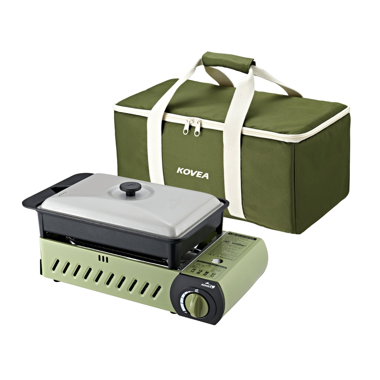 All in One Gas BBQ Grill (M) Olive Green With Bag - BaseCamp Provisions
