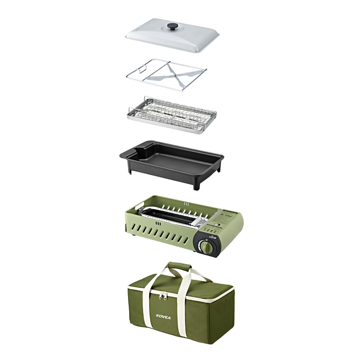 All in One Gas BBQ Grill (M) Olive Green With Bag - BaseCamp Provisions