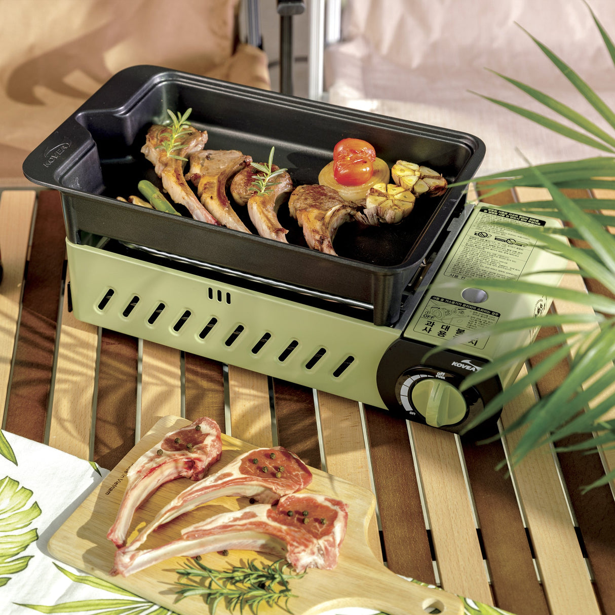 All in One Gas BBQ Grill (M) Olive Green With Bag - BaseCamp Provisions