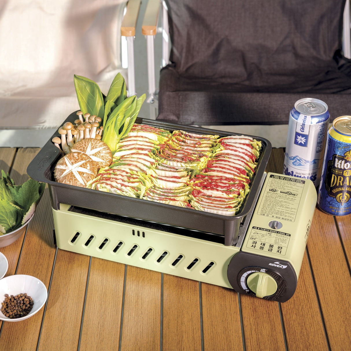 All in One Gas BBQ Grill (M) Olive Green With Bag - BaseCamp Provisions