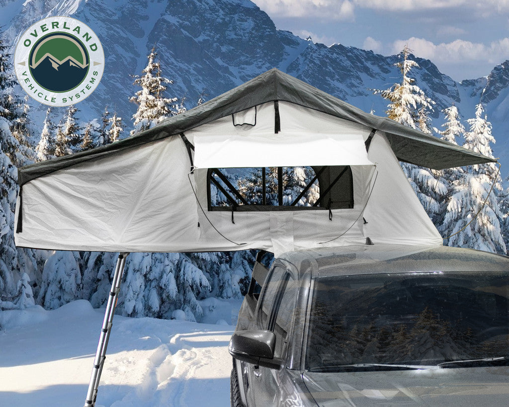 18039926 OVS Nomadic 3 Extended Roof Top Tent in Artic White - BaseCamp Provisions