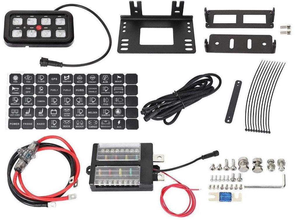 Vehicle Accessory 8 Switch Control System (Blue Backlighting) - BaseCamp Provisions