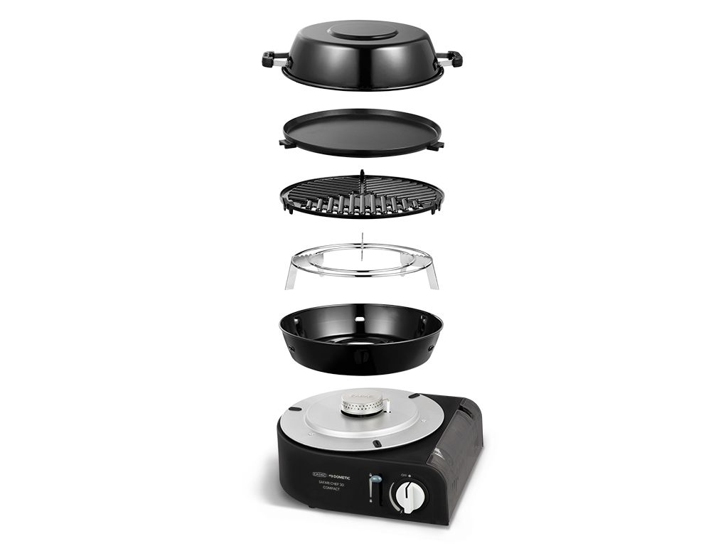 SAFARI CHEF 30 COMPACT/ PORTABLE 6 PIECE/ GAS BARBEQUE/ CAMP COOKER - BY CADAC - BaseCamp Provisions