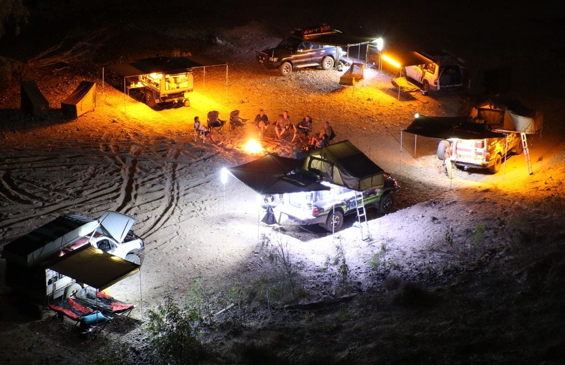 HARD KORR 2-BAR TRI-COLOR LED CAMPING LIGHT KIT WITH DIFFUSERS - BaseCamp Provisions