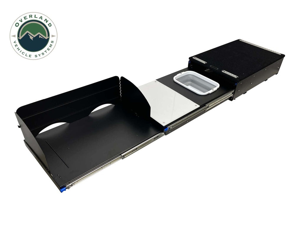 Camp Cargo Box Kitchen With Slide Out Sink, Cooking Shelf and Work Station - BaseCamp Provisions