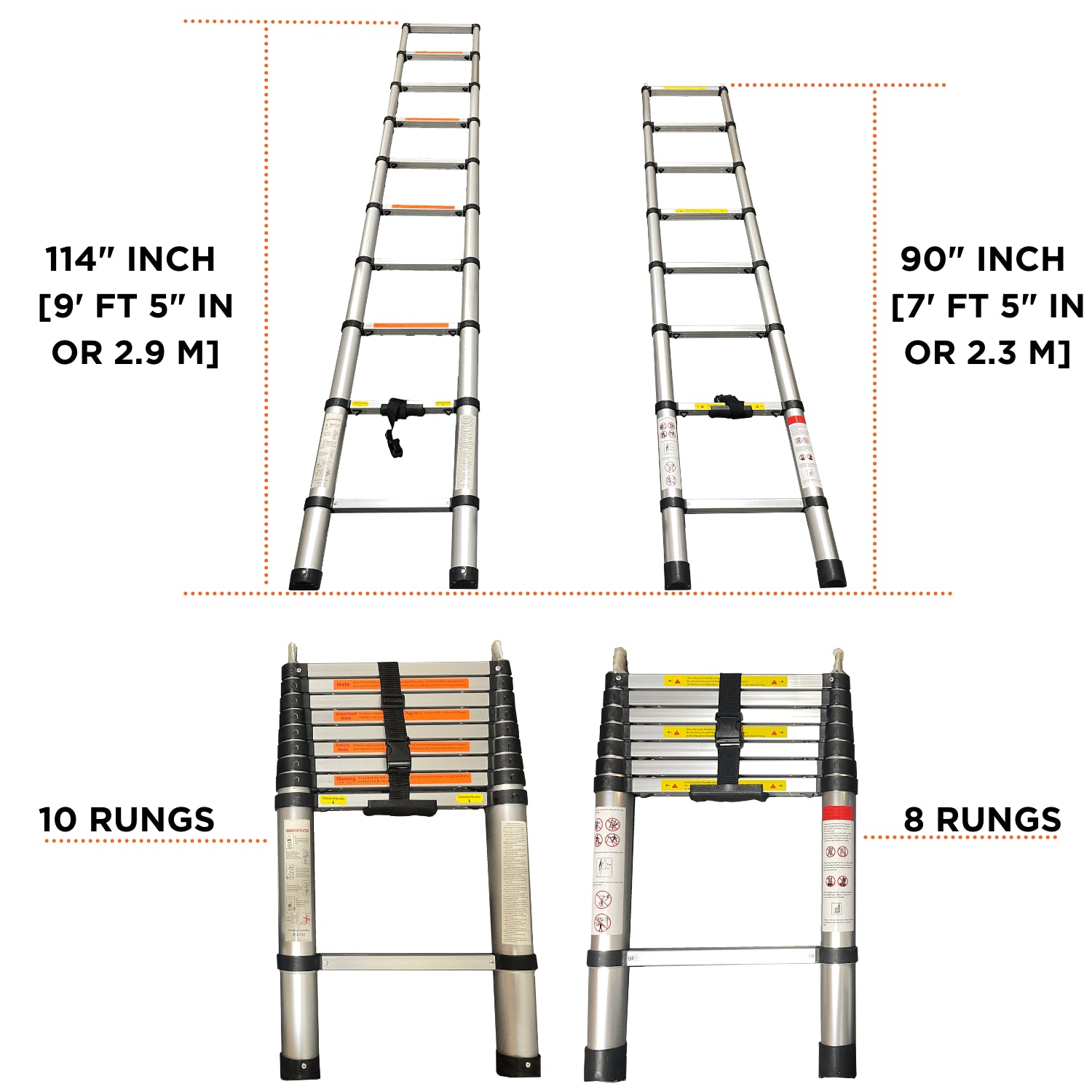 23ZERO-Aluminum Telescoping Ladder 9.5 FT - BaseCamp Provisions