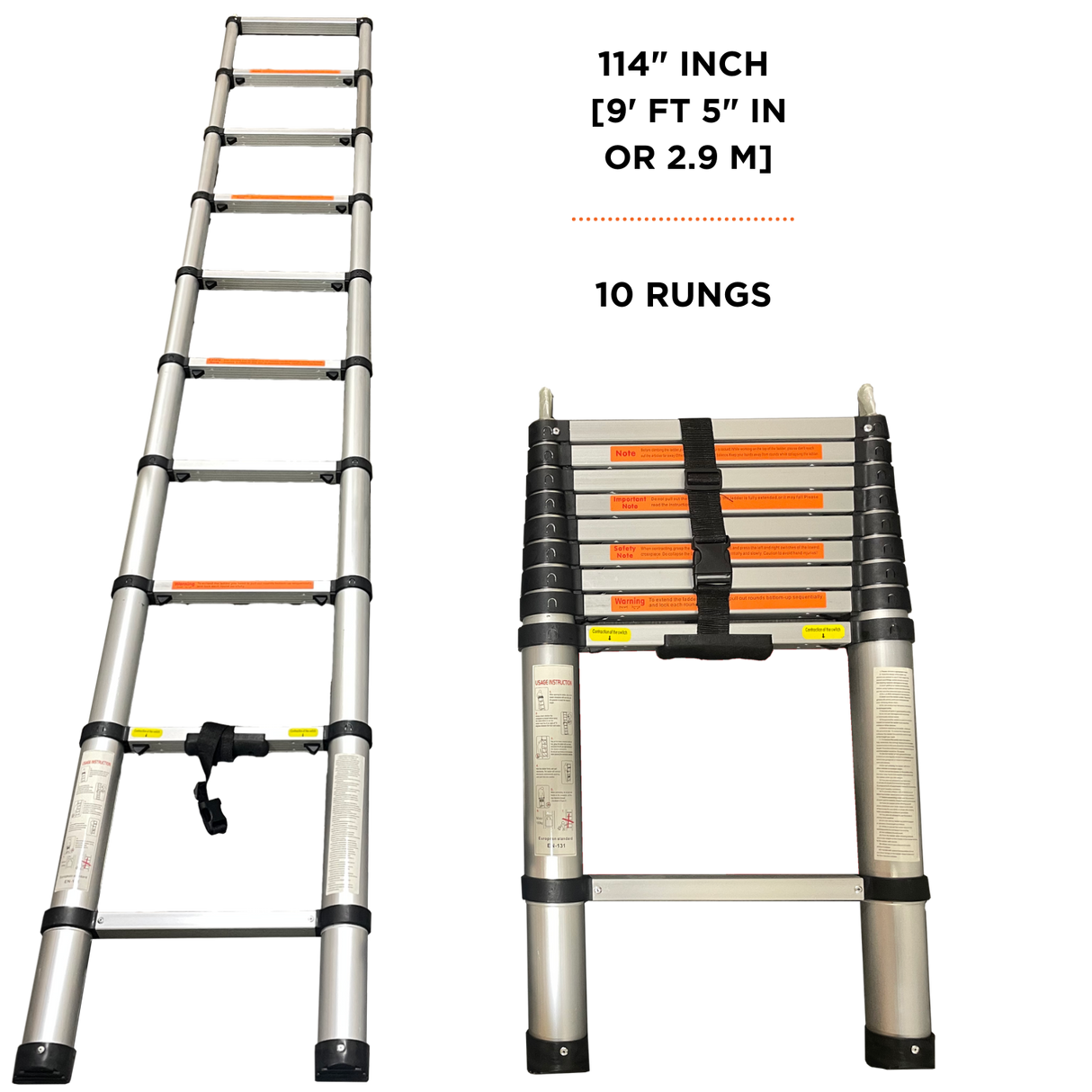 23ZERO-Aluminum Telescoping Ladder 9.5 FT - BaseCamp Provisions