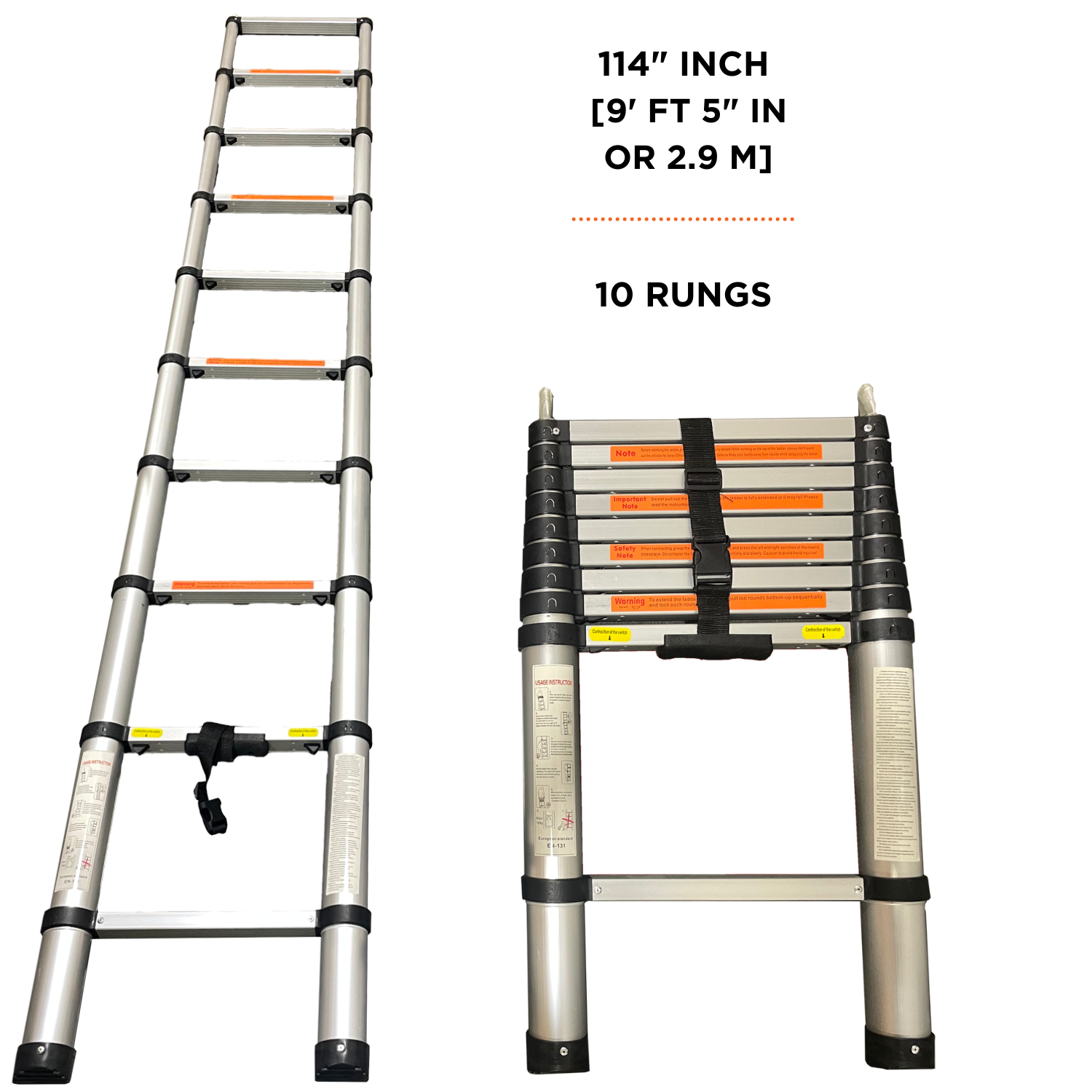 23ZERO-Aluminum Telescoping Ladder 9.5 FT - BaseCamp Provisions