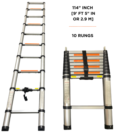 23ZERO-Aluminum Telescoping Ladder 9.5 FT - BaseCamp Provisions