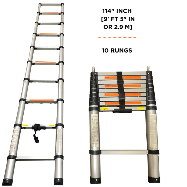 23ZERO-Aluminum Telescoping Ladder 9.5 FT - BaseCamp Provisions