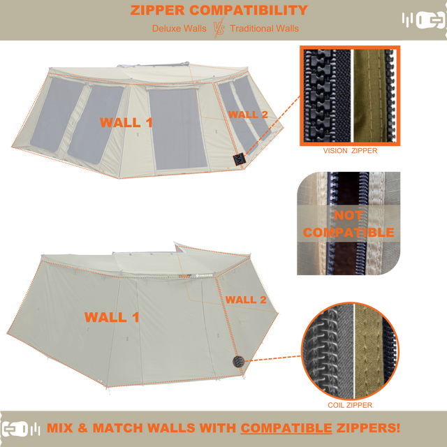 CO-Peregrine 270 Left 1.0 Wall Set (W1+W2 Fits 5 Arm Awnings) - BaseCamp Provisions