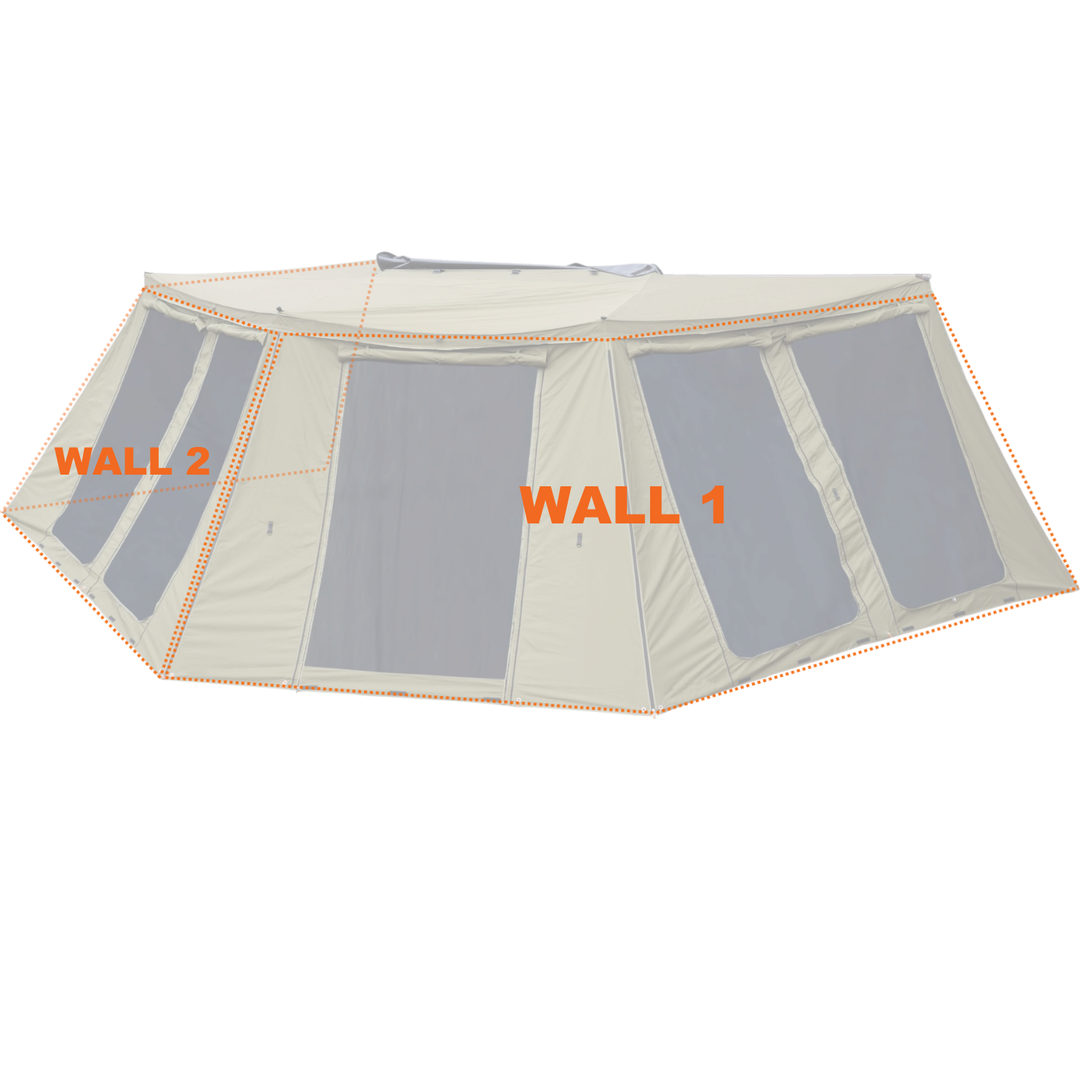 Peregrine 270° Awning Deluxe Walls – (Fits 5 Arm Awnings) LEFT SIDE - BaseCamp Provisions