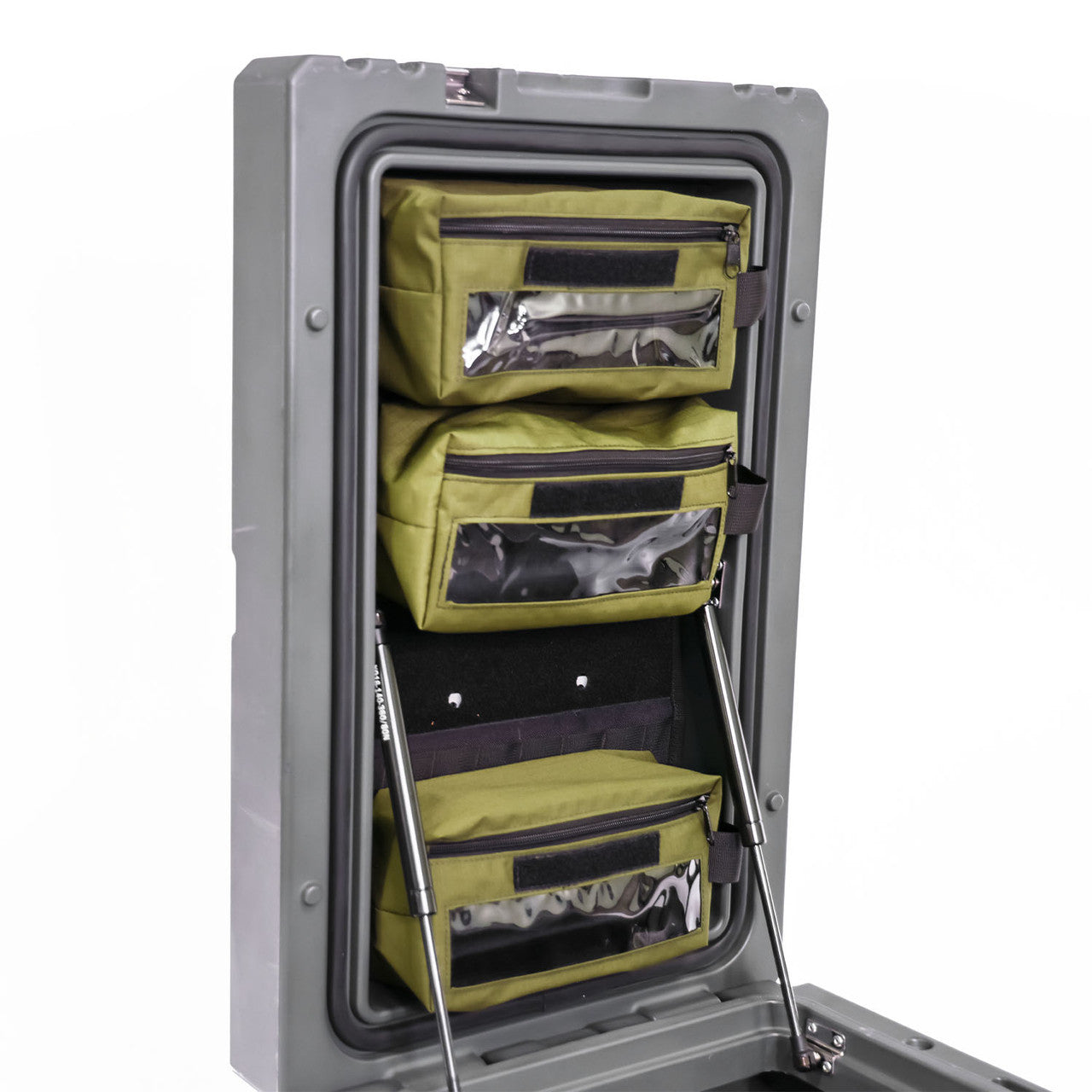 Up-Cycled 90L Organizing Kit Panel + Three Pouches (Fits 90L Lid) - BaseCamp Provisions