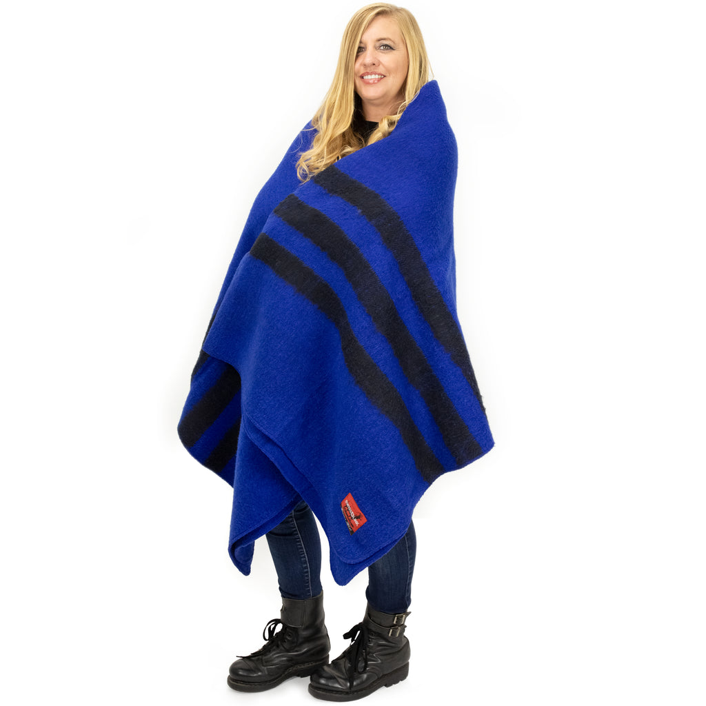 Royal Blue Classic Wool Blanket - BaseCamp Provisions