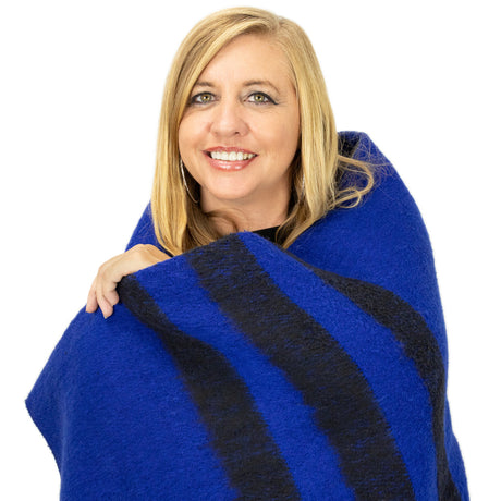 Royal Blue Classic Wool Blanket - BaseCamp Provisions