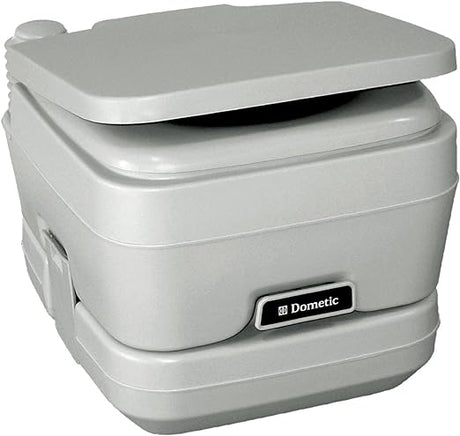 DOMETIC 301096206 2.5 Gallon Portable Toilet, Platinum - BaseCamp Provisions