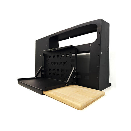 Folding Camp Table with Cutting Board & Side Molle Box - BaseCamp Provisions