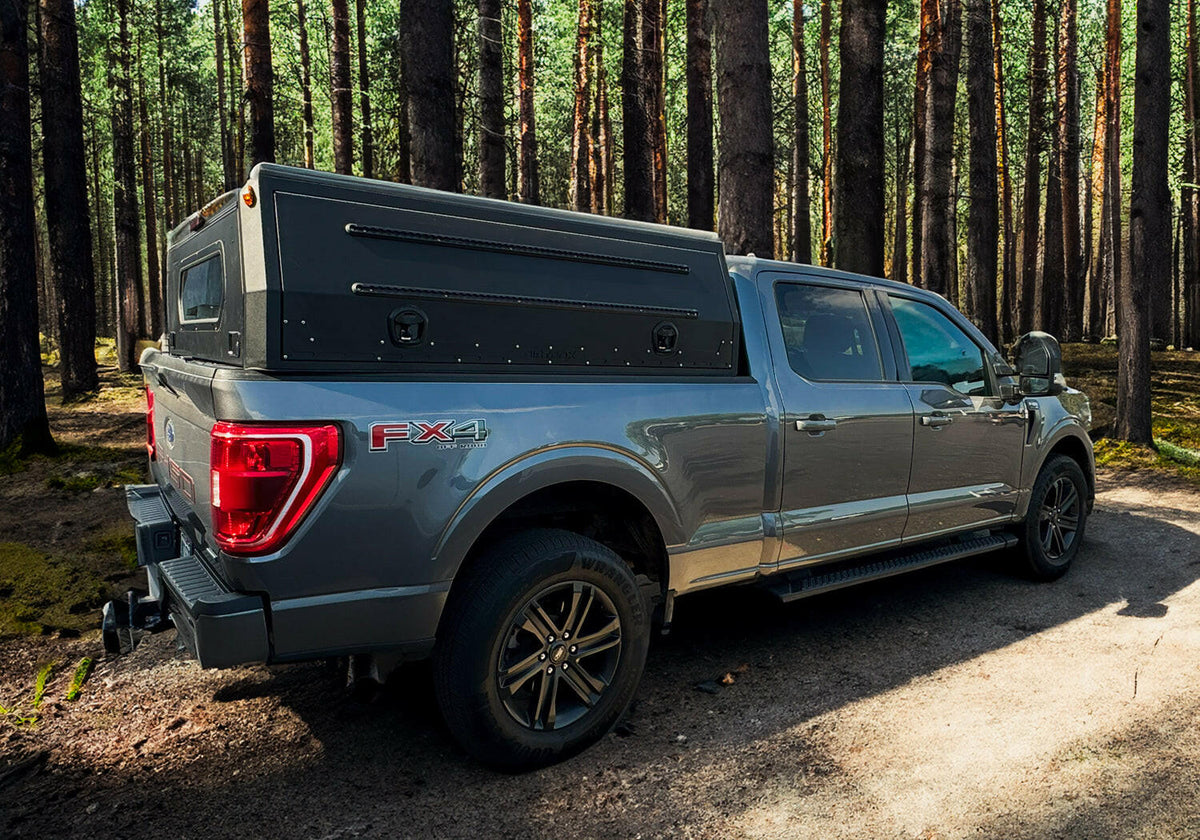 Overlander Camper Shell Full Wing Truck Cap Topper & Overland Camper Shell for Work, Camping ...