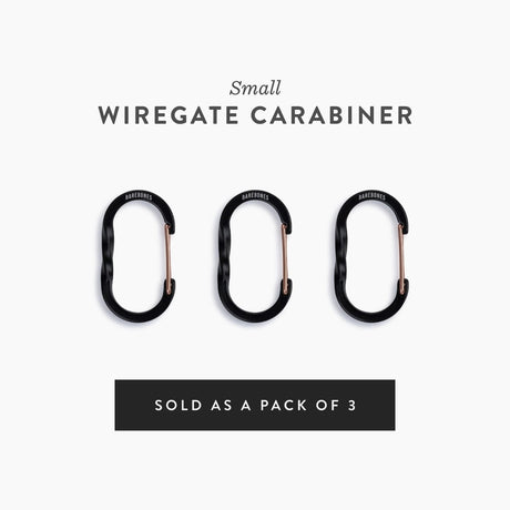 Wiregate Carabiner Small 3pc - Black - BaseCamp Provisions