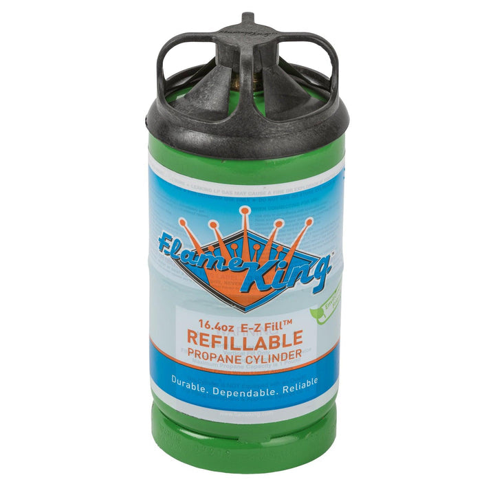 Flame King Eco Friendly Sustainable 1lb Refillable Propane Tank LP Cylinder - BaseCamp Provisions