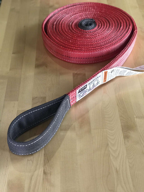 30 Foot Tow Strap Standard Duty 30 Foot x 2 Inch Red Factor 55 - BaseCamp Provisions