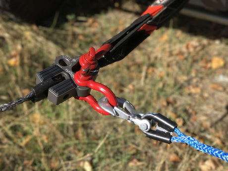 Winch Line Shackle Mount Foldable Flatlink Multimount Red Factor 55 - BaseCamp Provisions