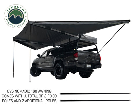 Overland Vehicle Systems 19609907 OVS Nomadic Awning 180 - Dark Gray Cover With Black Cover Universal - BaseCamp Provisions